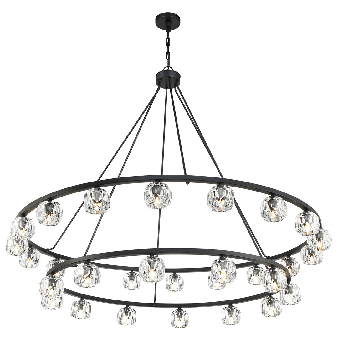 Crystorama Aragon 30 Light Matte Black Chandelier