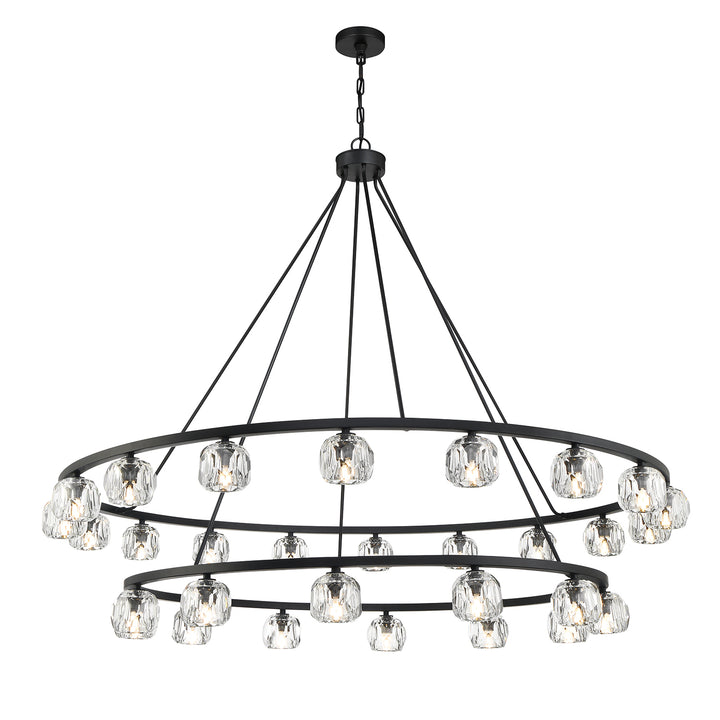 Crystorama Aragon 30 Light Matte Black Chandelier