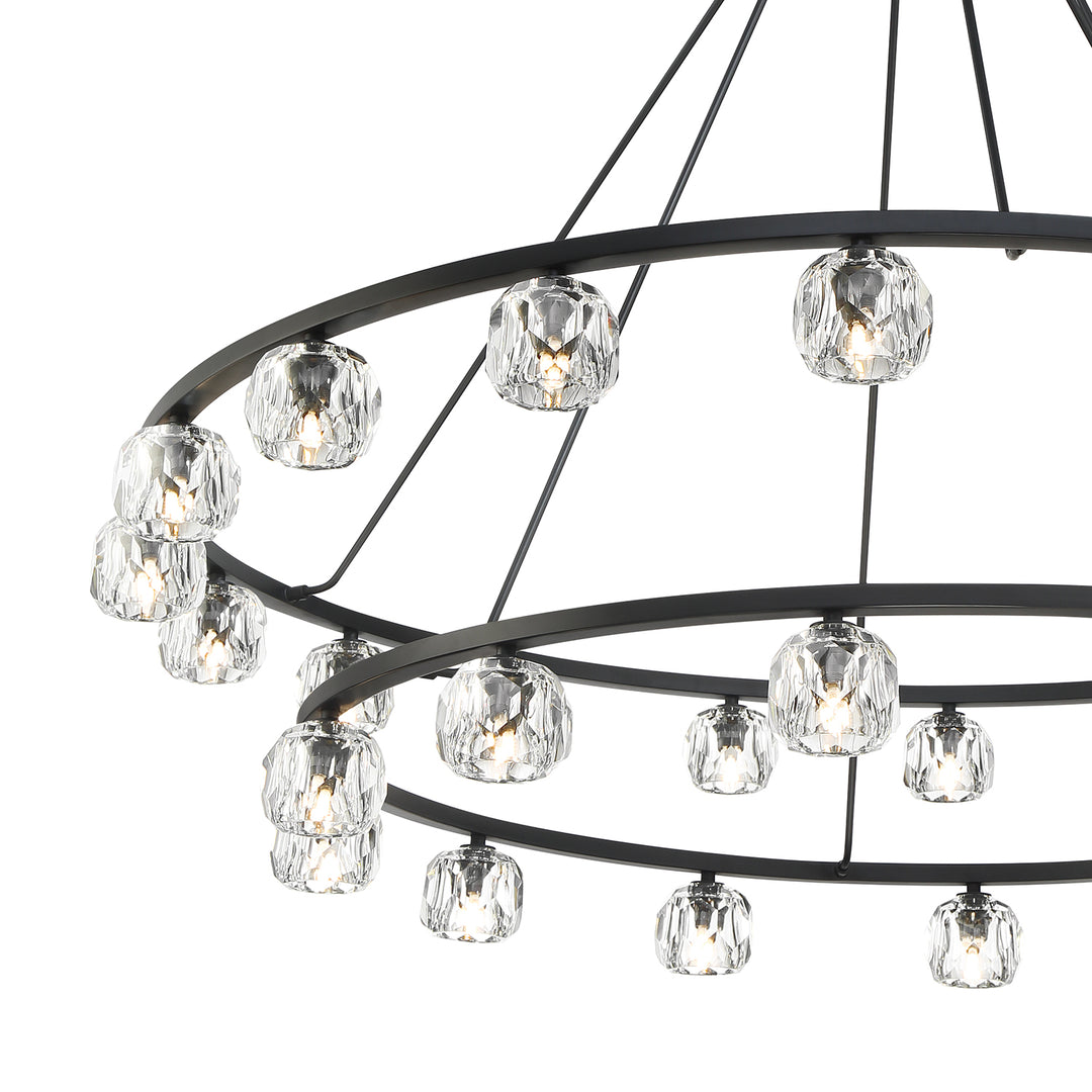 Crystorama Aragon 30 Light Matte Black Chandelier