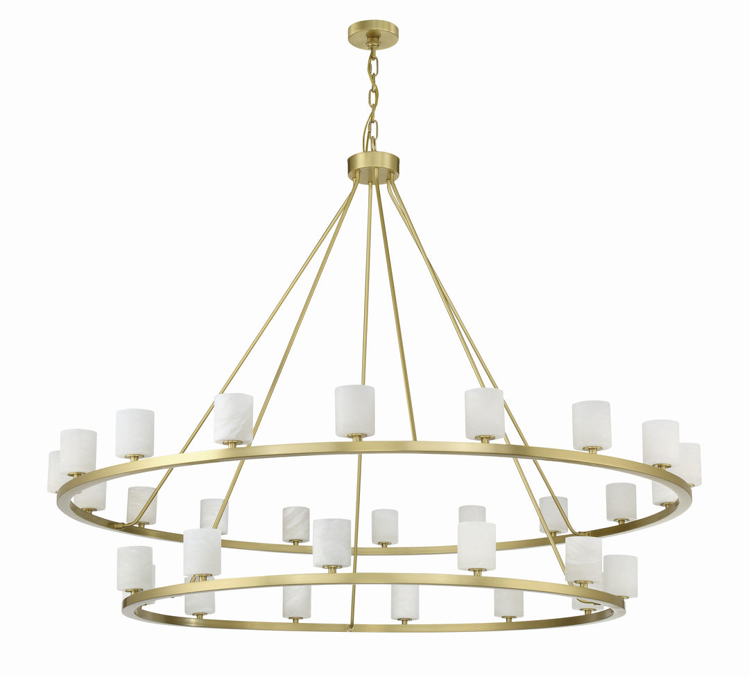 Crystorama Aragon 30 Light Matte Black Chandelier