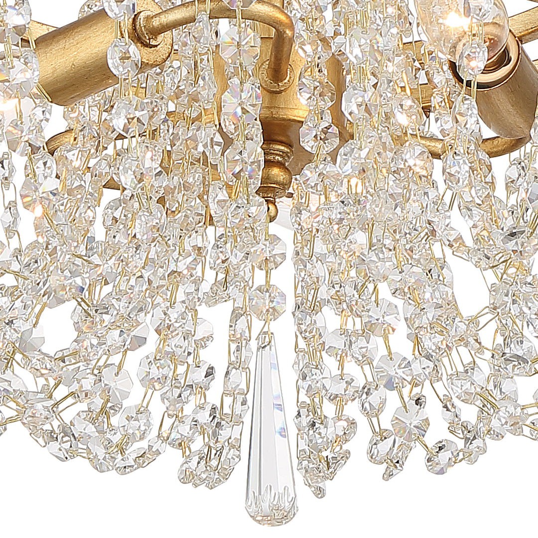 Crystorama Arcadia 3 Light Antique Gold Semi Flush Mount