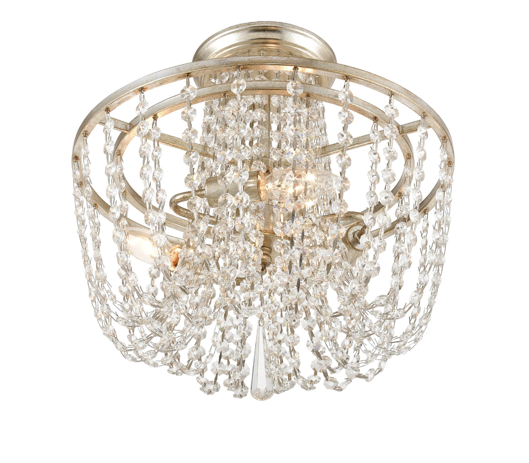 Crystorama Arcadia 3 Light Antique Gold Semi Flush Mount