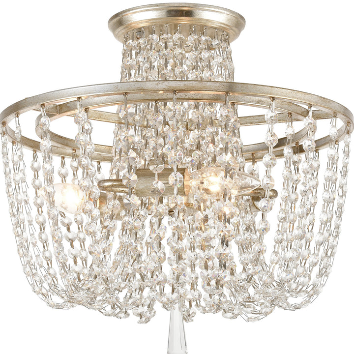 Crystorama Arcadia 3 Light Antique Gold Semi Flush Mount