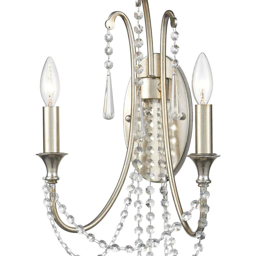 Crystorama Arcadia 2 Light Antique Gold Sconce