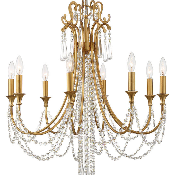 Crystorama Arcadia 8 Light Antique Gold Chandelier