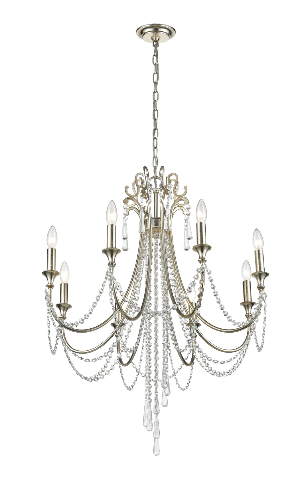 Crystorama Arcadia 8 Light Antique Gold Chandelier