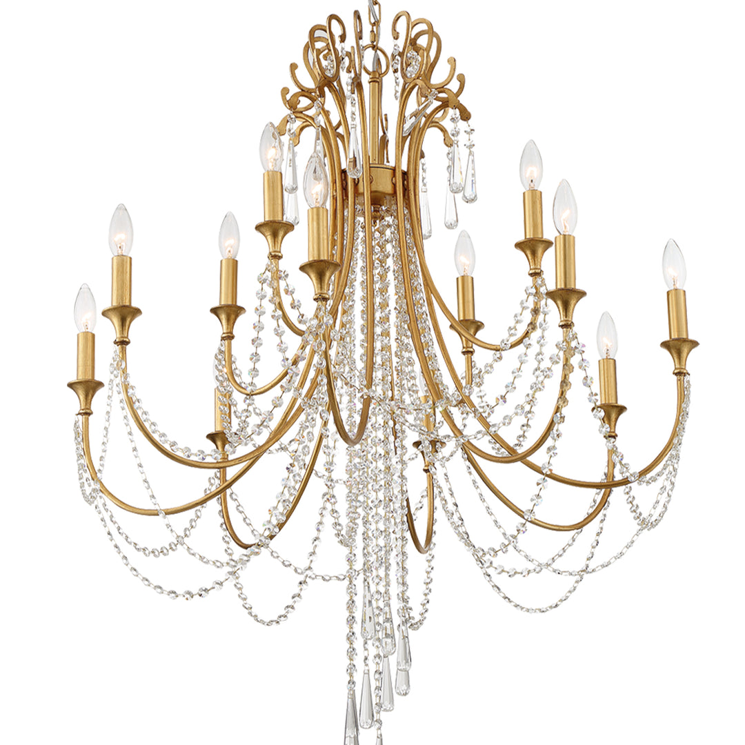 Crystorama Arcadia 12 Light Antique Gold Chandelier