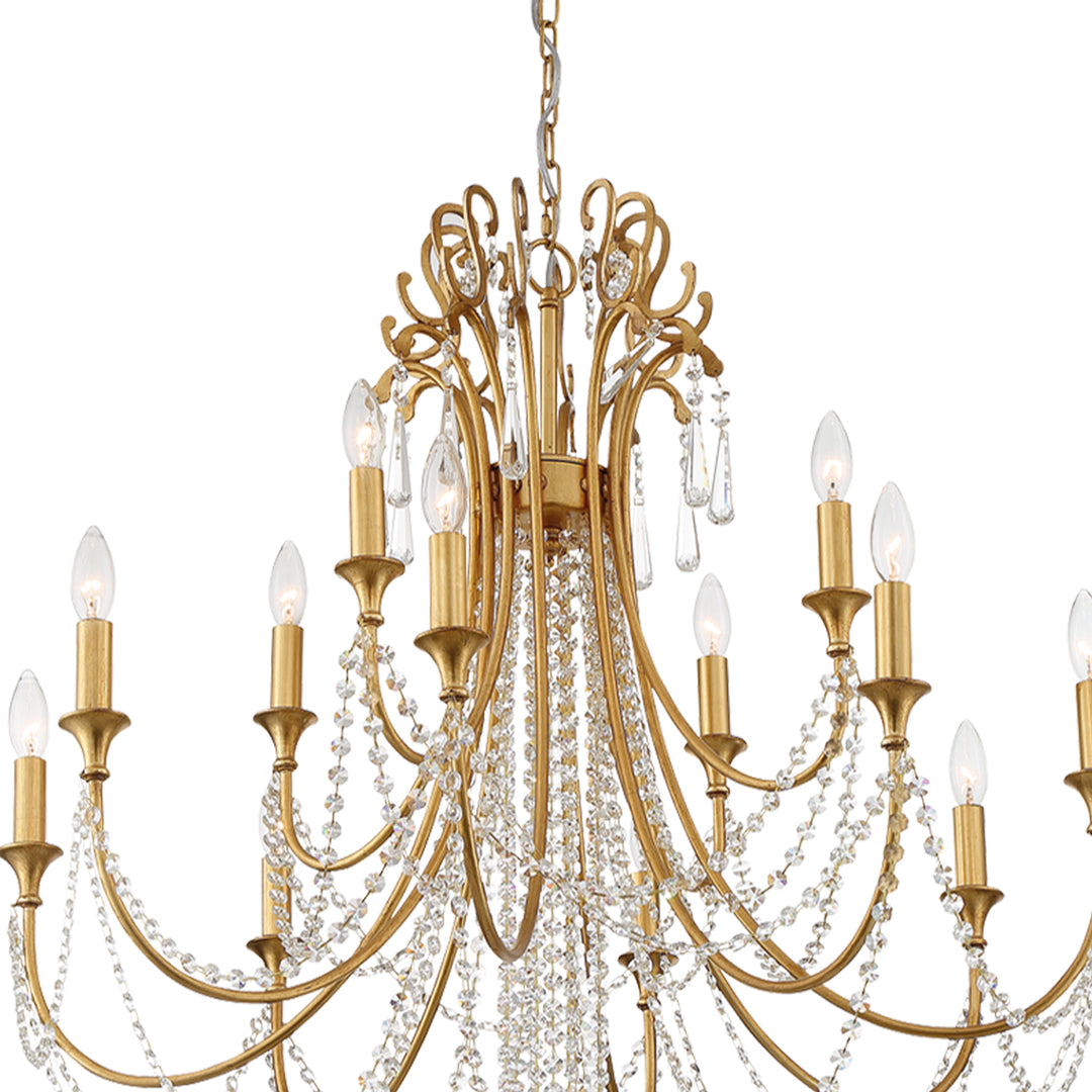 Crystorama Arcadia 12 Light Antique Gold Chandelier