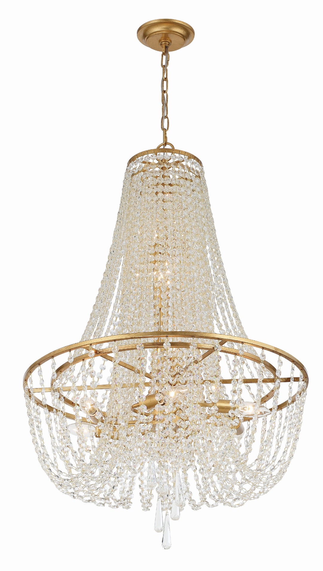 Crystorama Arcadia 9 Light Antique Gold Chandelier