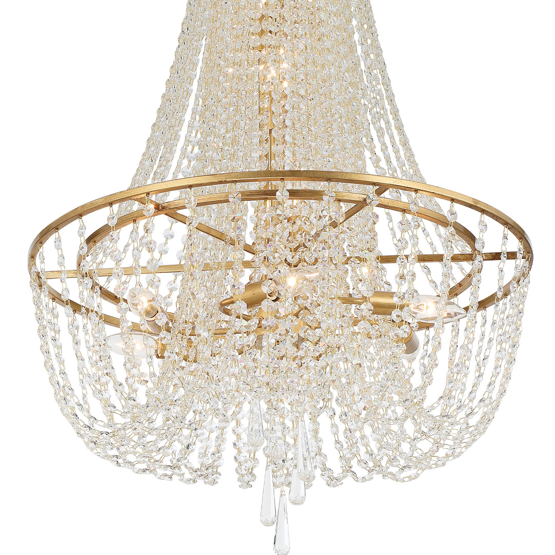 Crystorama Arcadia 9 Light Antique Gold Chandelier