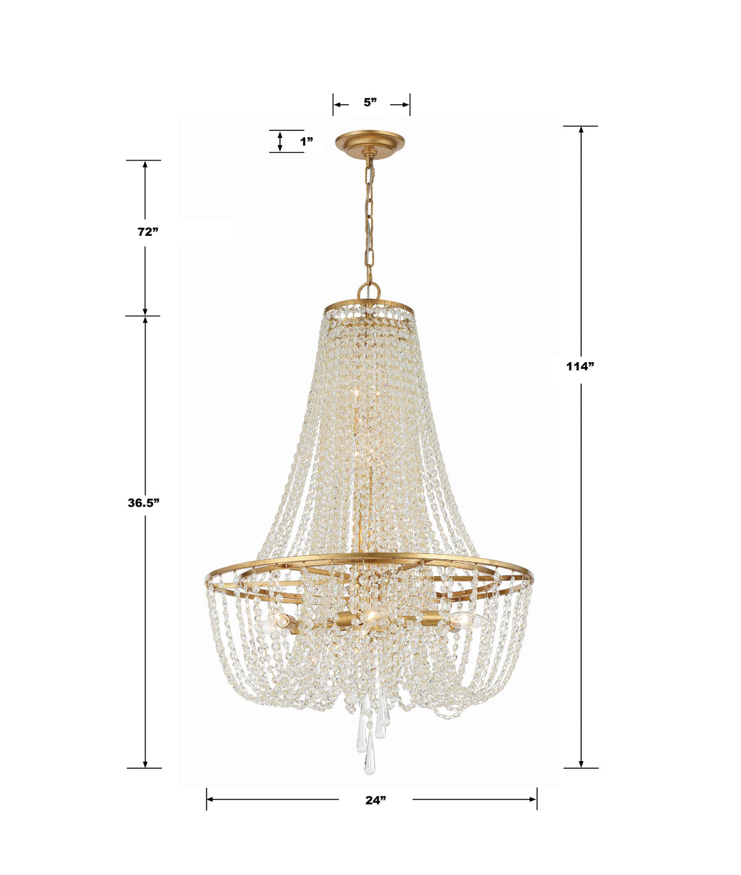 Crystorama Arcadia 9 Light Antique Gold Chandelier