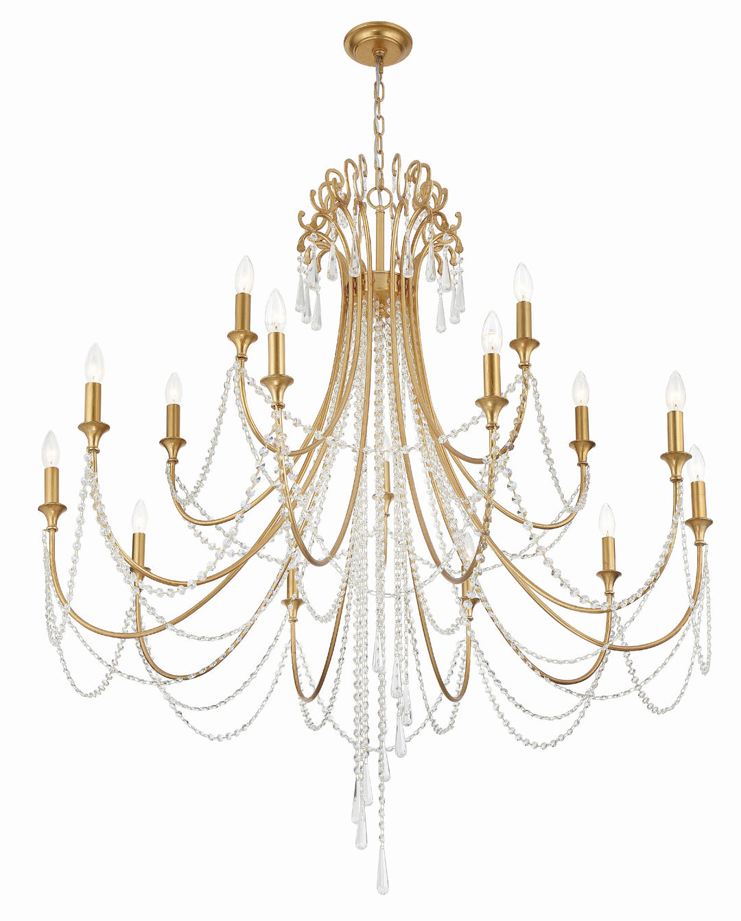 Crystorama Arcadia 15 Light Antique Gold Chandelier