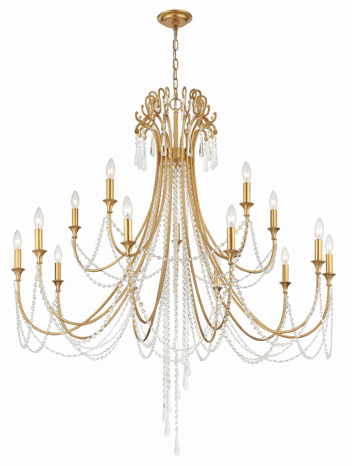 Crystorama Arcadia 15 Light Antique Gold Chandelier