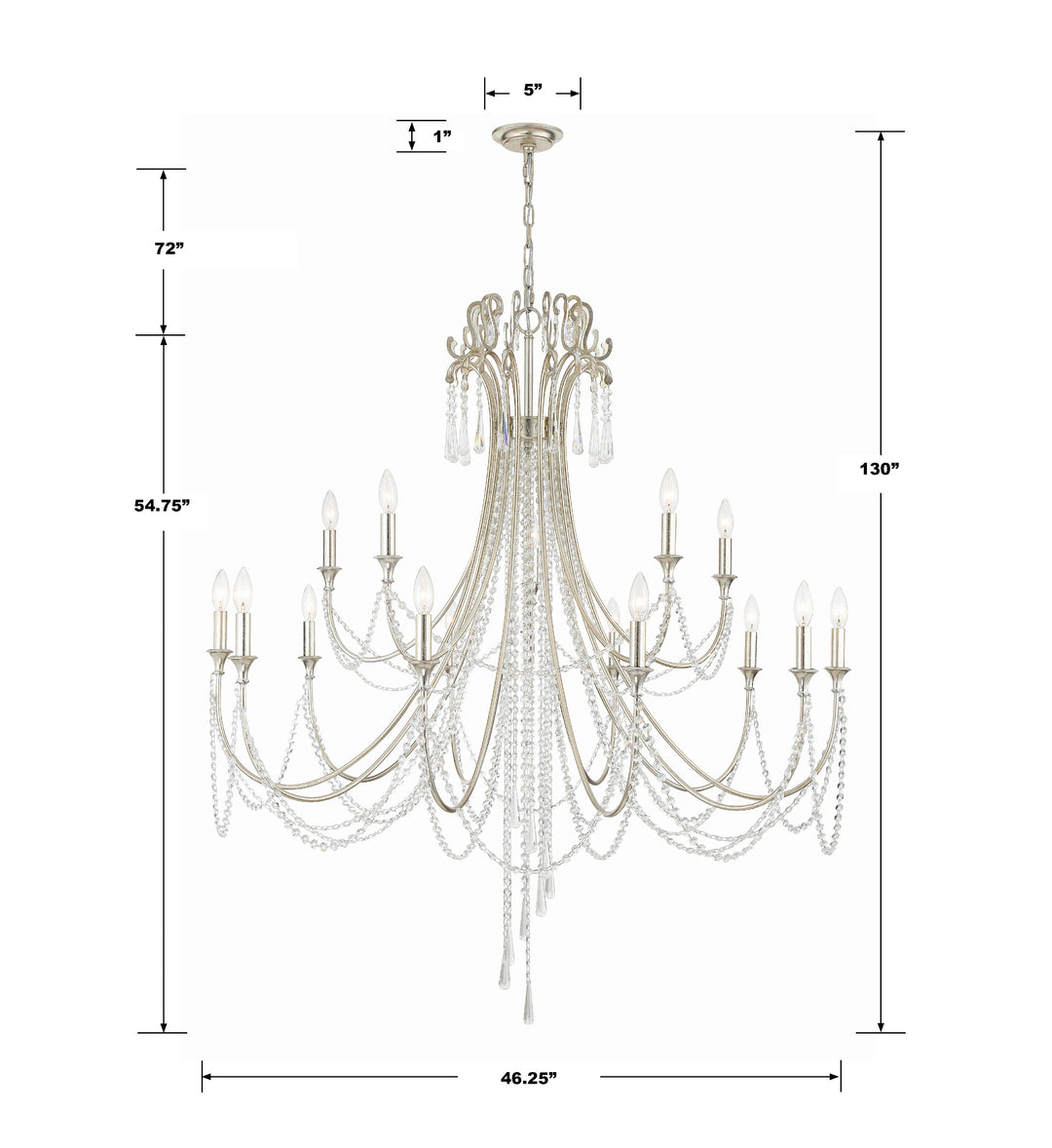 Crystorama Arcadia 15 Light Antique Gold Chandelier