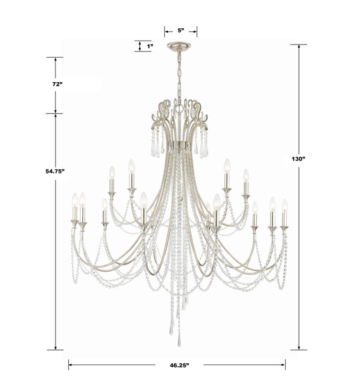 Crystorama Arcadia 15 Light Antique Gold Chandelier