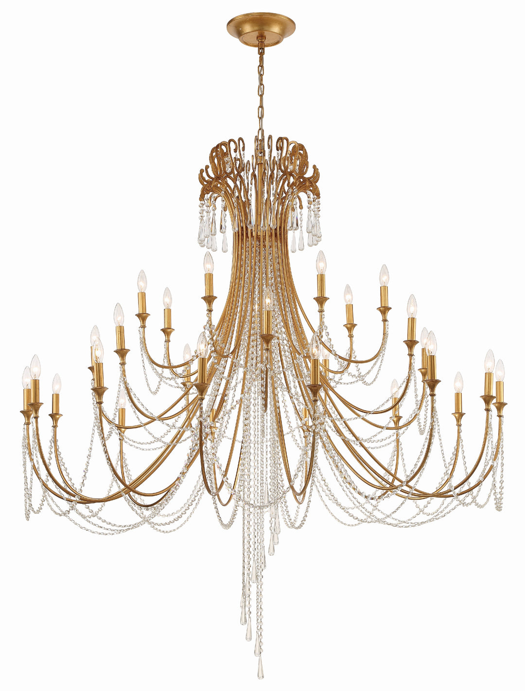 Arcadia 28 Light Antique Gold Chandelier