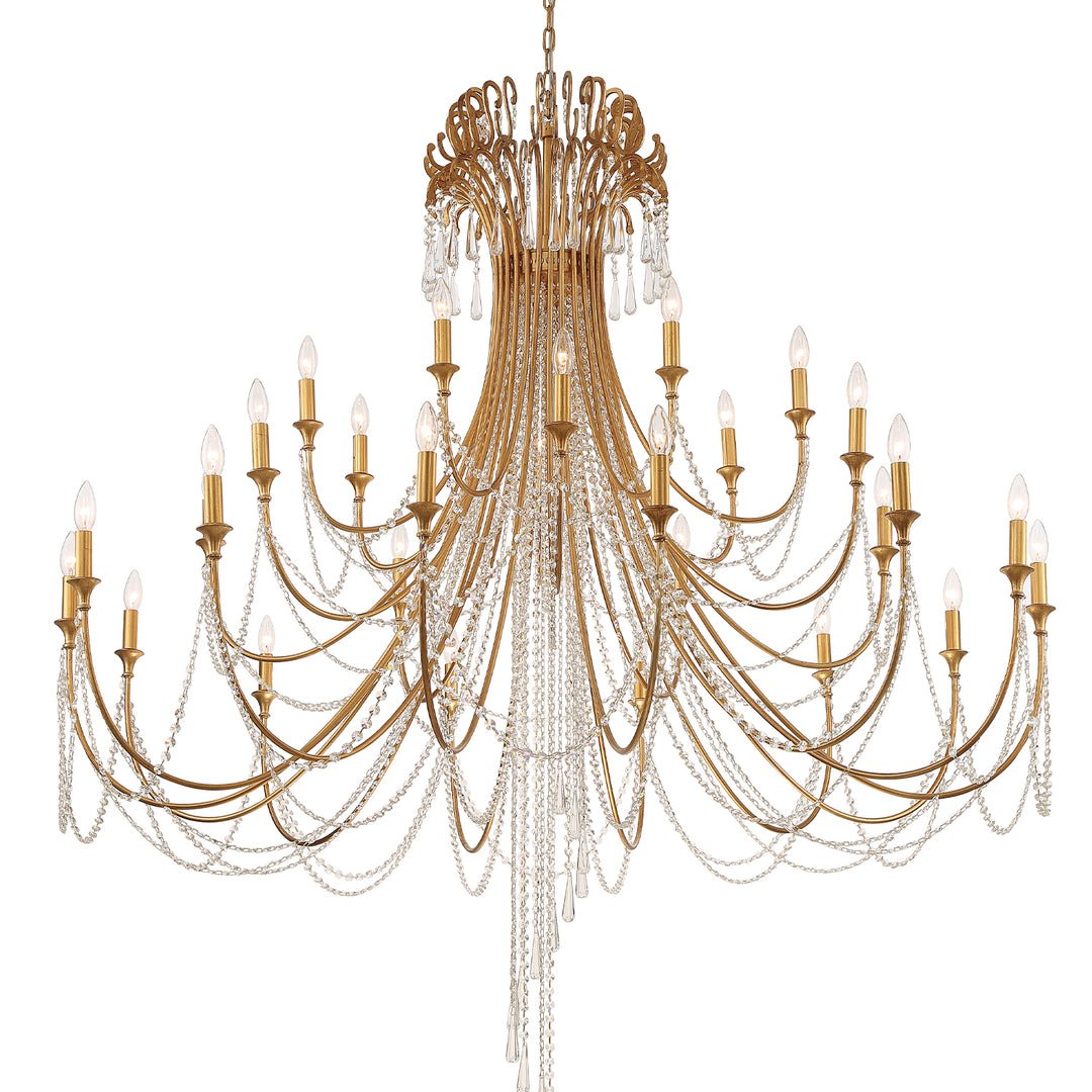 Crystorama Arcadia 28 Light Antique Gold Chandelier