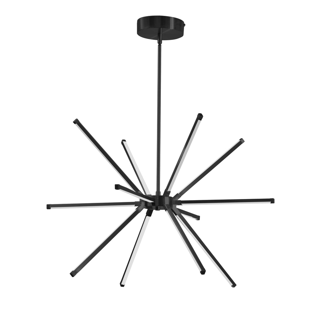 Dainolite 32 Watt LED Chandelier Matte Black w/ White Acrylic Diffuser