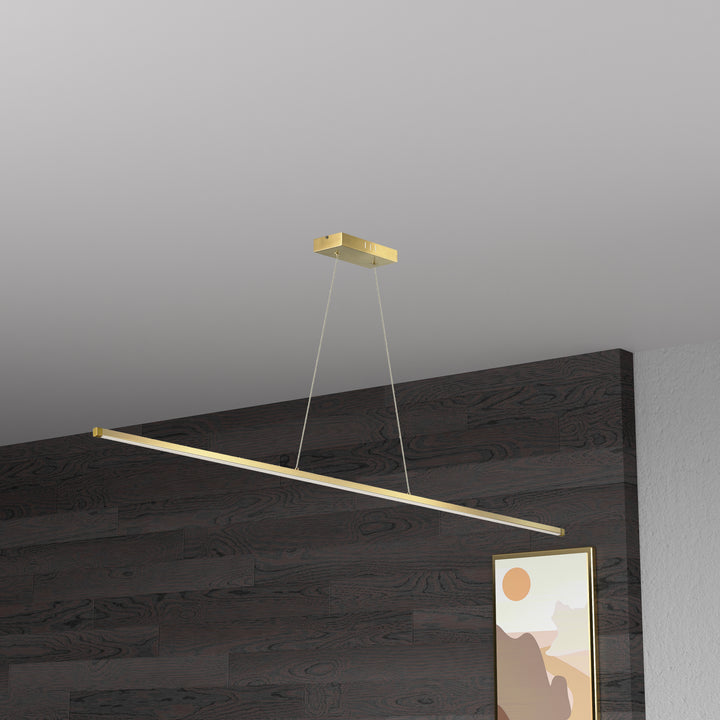 Dainolite 30W LED Horizontal Pendant, Aged Brass with White Acrylic Diffuser