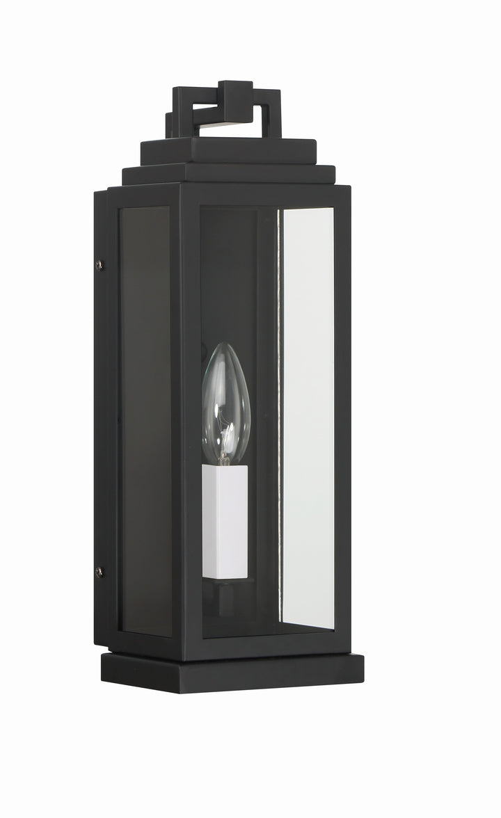 Crystorama Aspen 1 Light Matte Black Outdoor Sconce