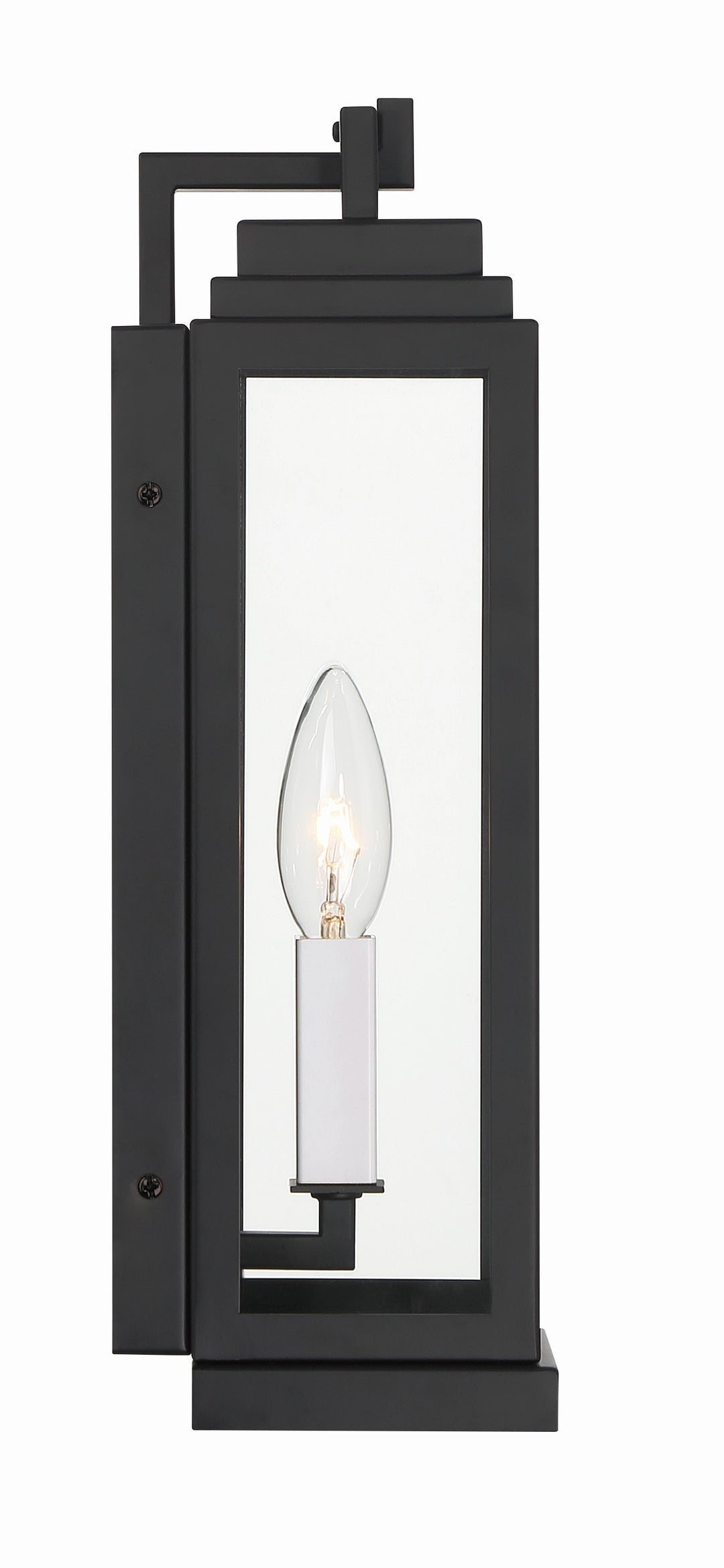 Crystorama Aspen 1 Light Matte Black Outdoor Sconce