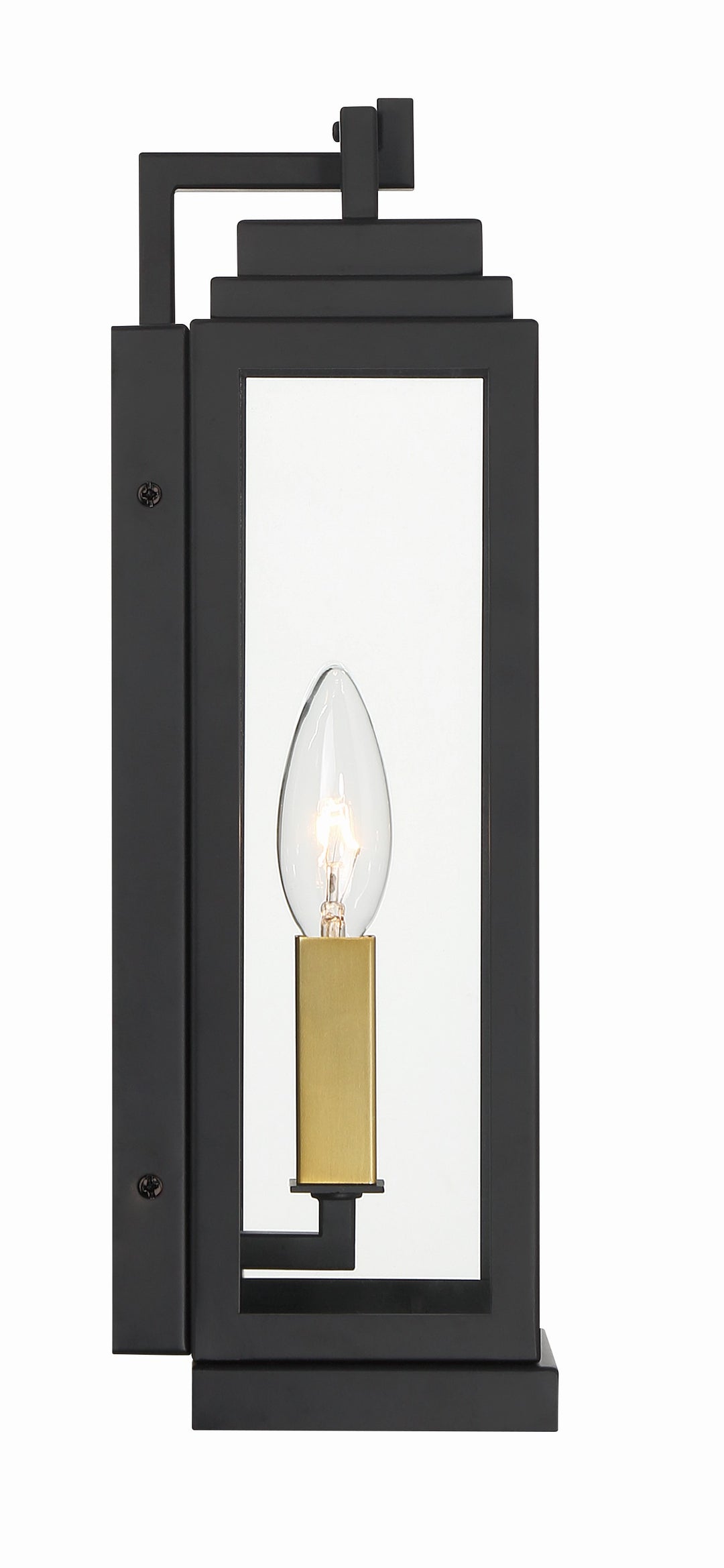 Crystorama Aspen 1 Light Matte Black Outdoor Sconce