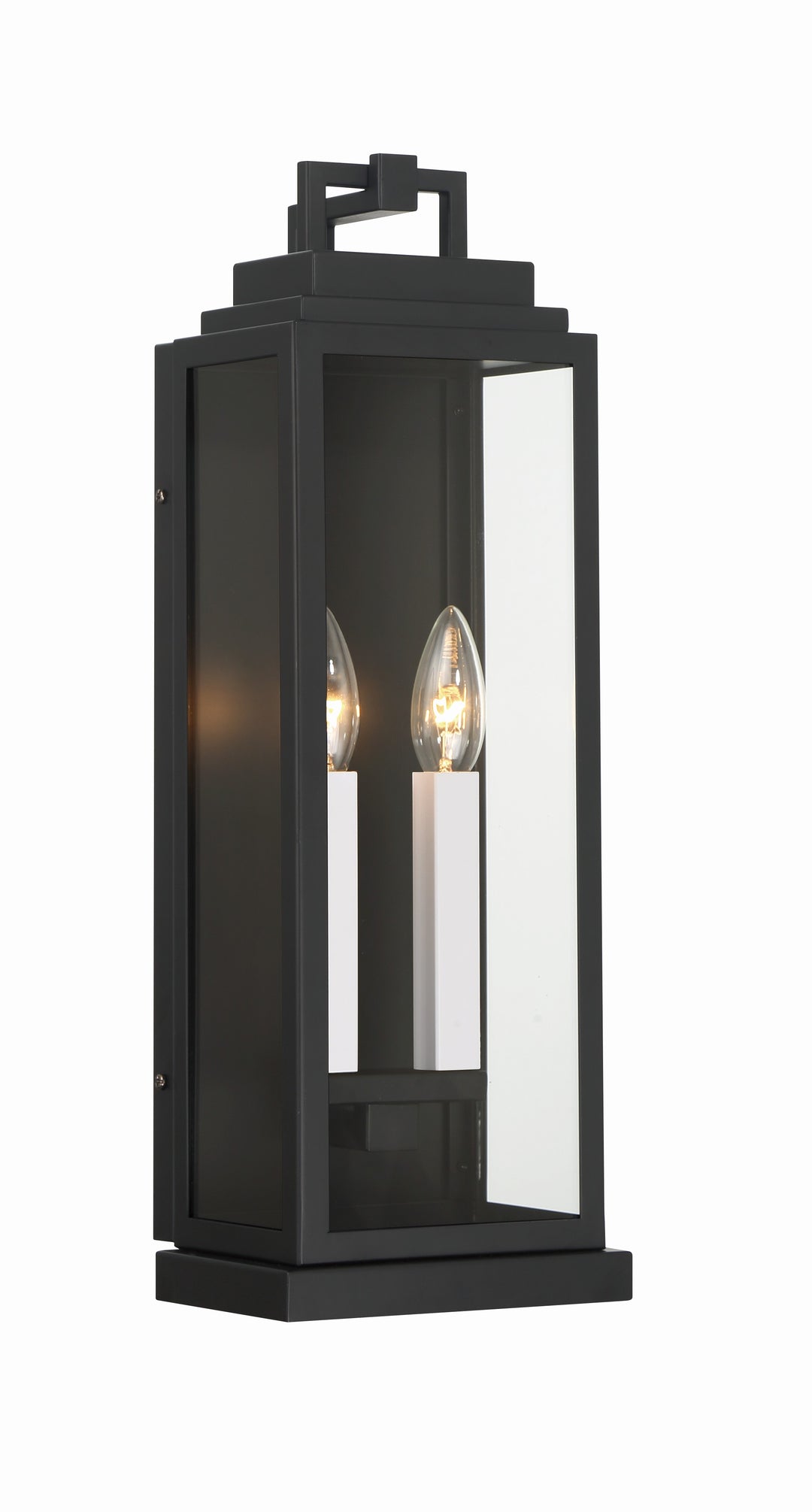 Crystorama Aspen 2 Light Matte Black Outdoor Sconce