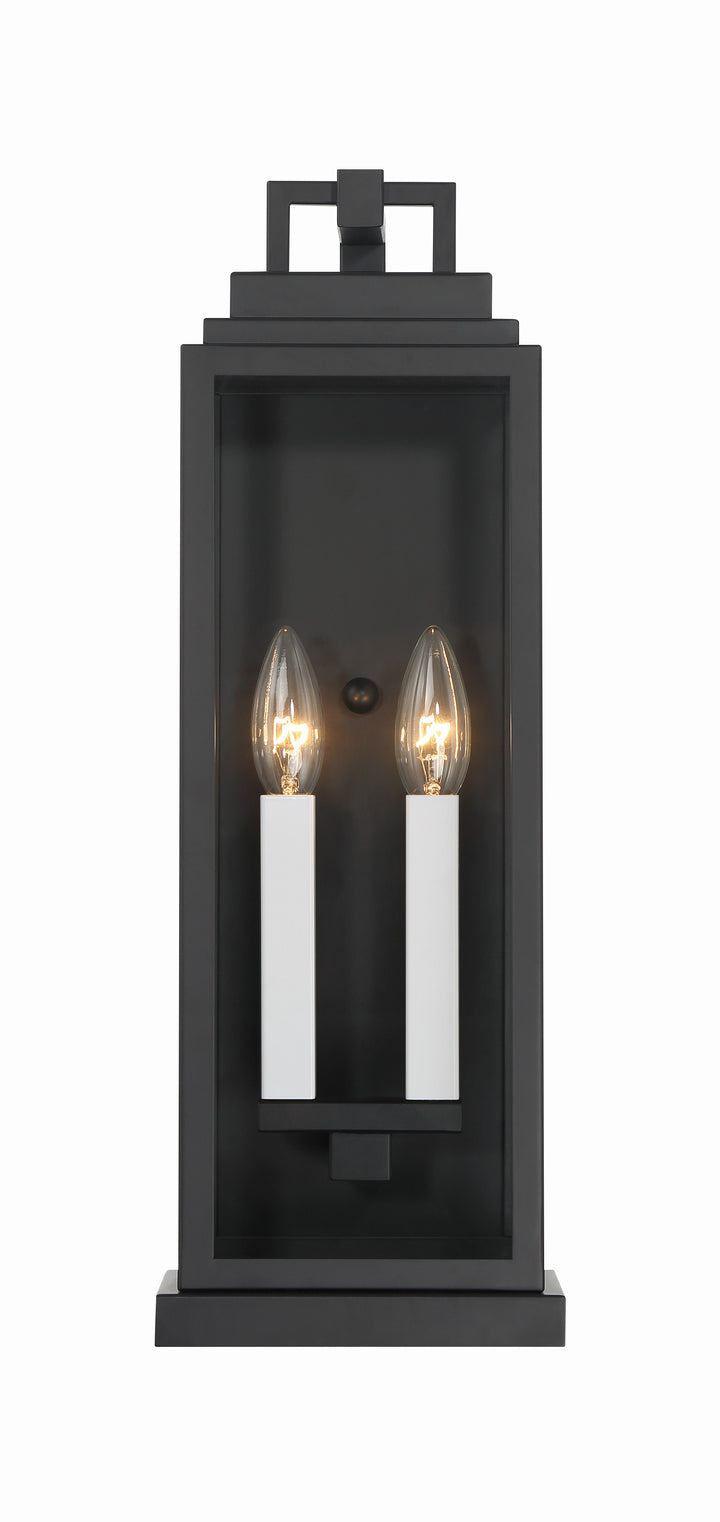 Crystorama Aspen 2 Light Matte Black Outdoor Sconce