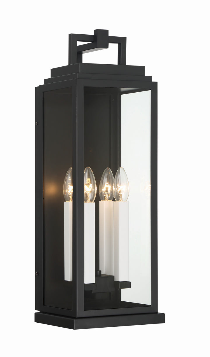 Crystorama Aspen 4 Light Matte Black Outdoor Sconce