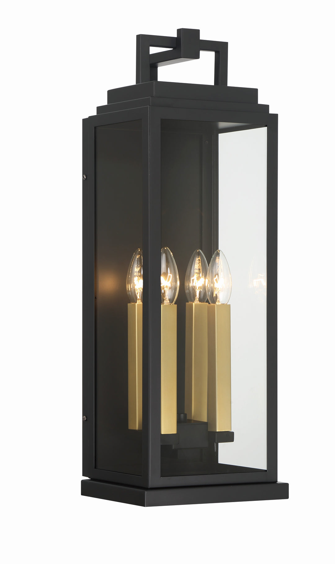 Crystorama Aspen 4 Light Matte Black Outdoor Sconce