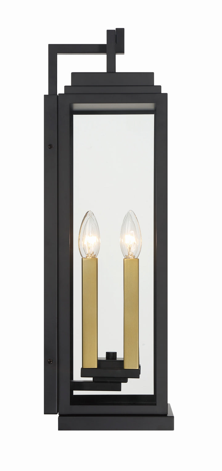 Crystorama Aspen 4 Light Matte Black Outdoor Sconce