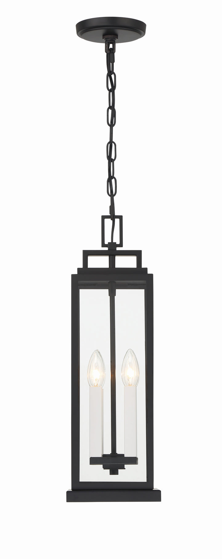 Crystorama Aspen 4 Light Matte Black Outdoor Pendant