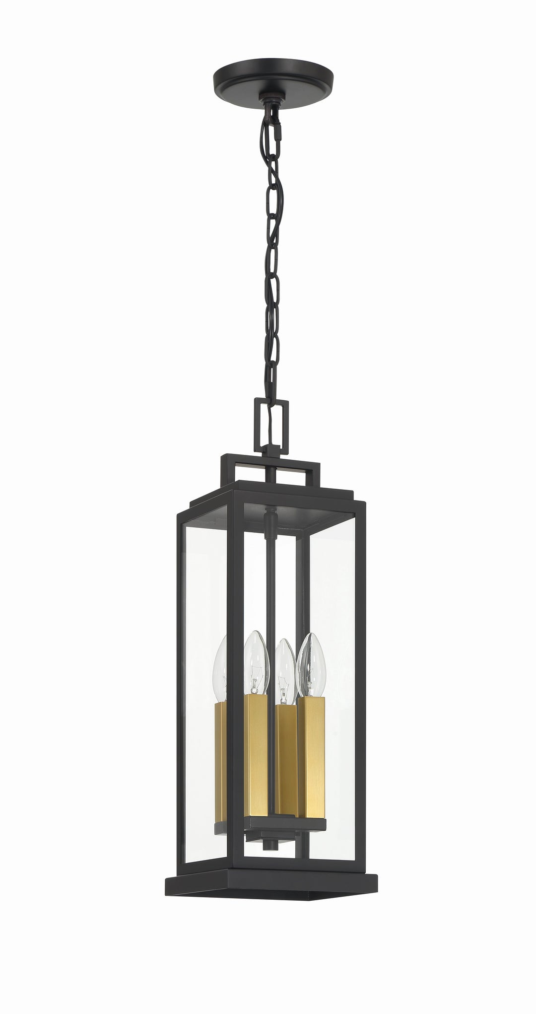 Crystorama Aspen 4 Light Matte Black Outdoor Pendant