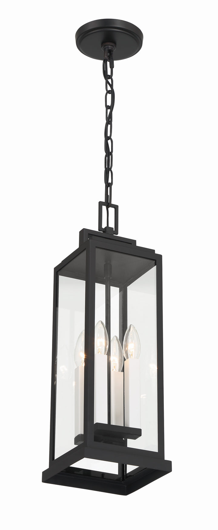 Crystorama Aspen 4 Light Matte Black Outdoor Pendant