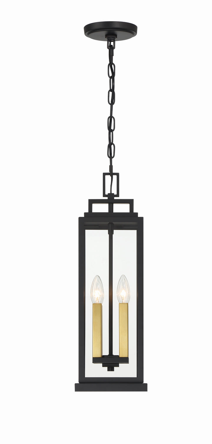 Crystorama Aspen 4 Light Matte Black Outdoor Pendant