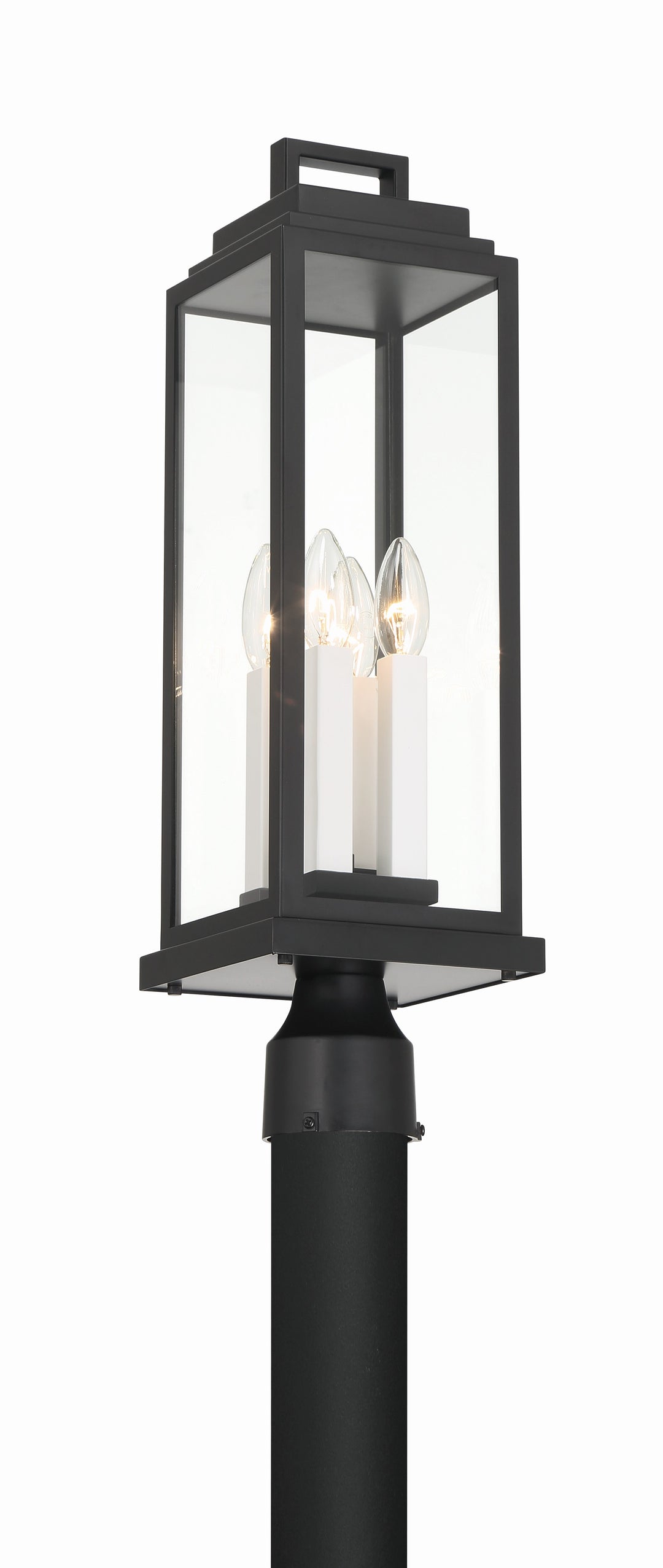 Crystorama Aspen 4 Light Matte Black Outdoor Post