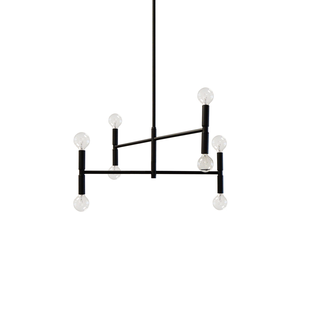 Dainolite 8 Light Incandescent Matte Black Chandelier