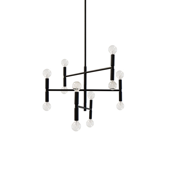 Dainolite 12 Light Incandescent Chandelier Matte Black Finish