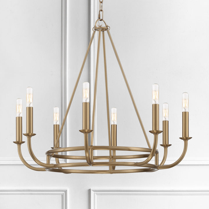 Crystorama Bailey 8 Light Aged Brass Chandelier