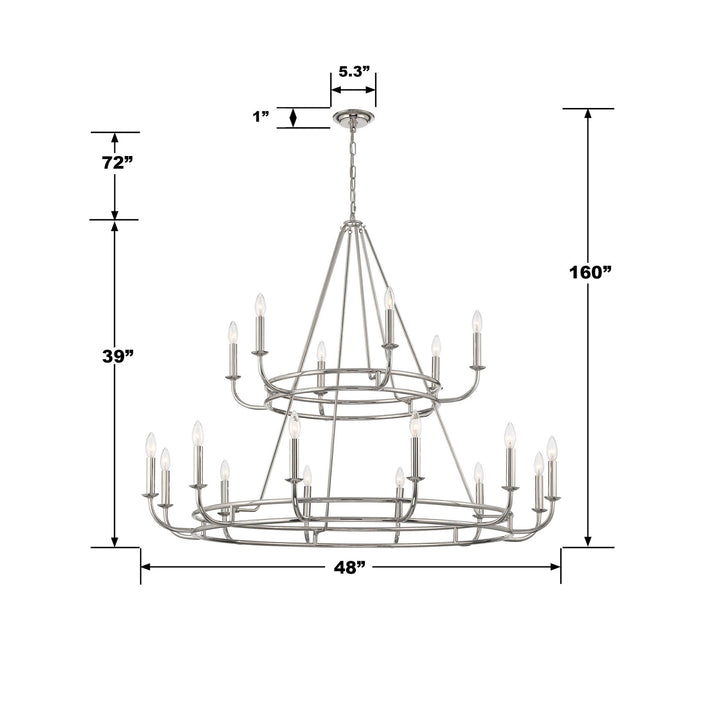 Crystorama Bailey 18 Light Aged Brass Chandelier