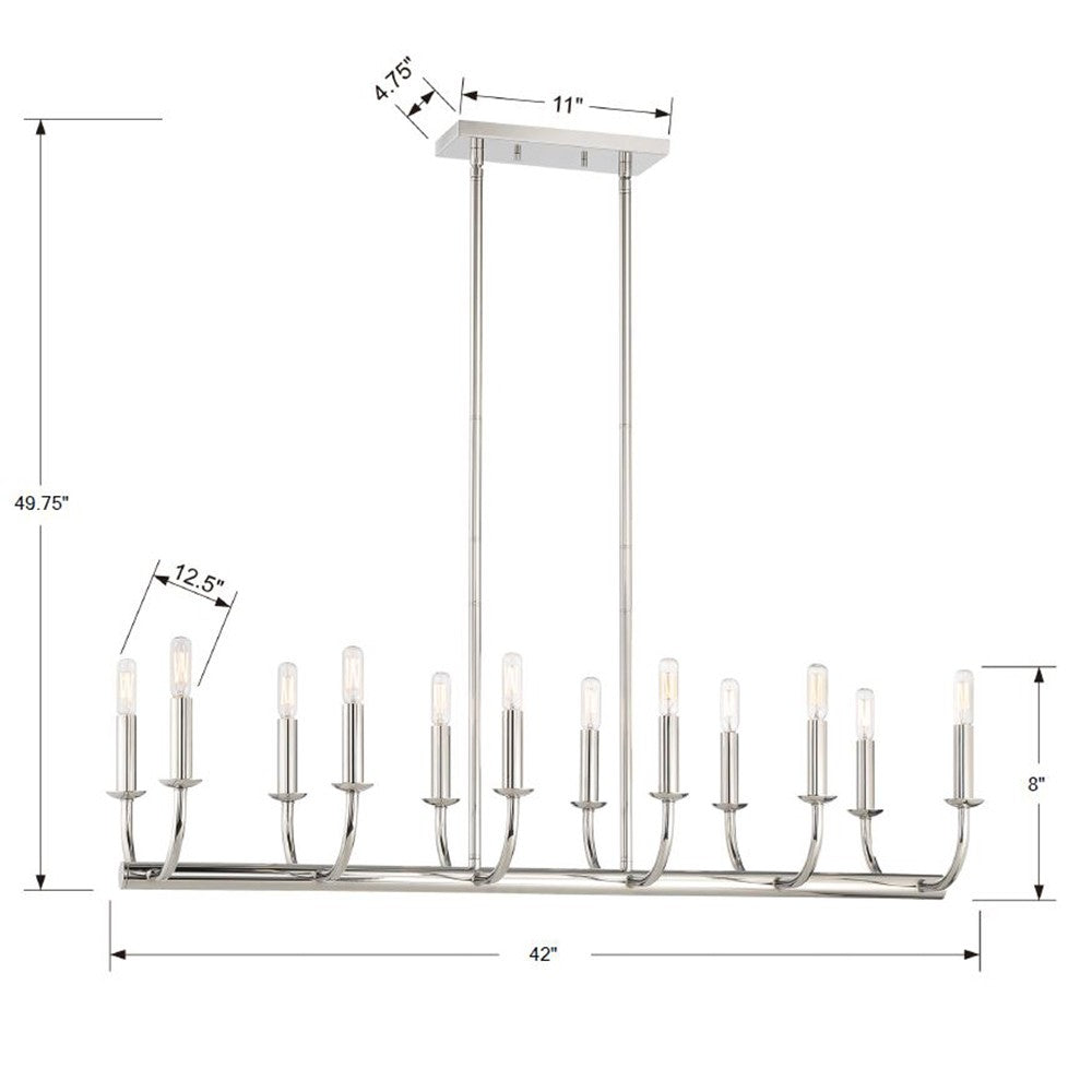 Crystorama Bailey 12 Light Aged Brass Chandelier