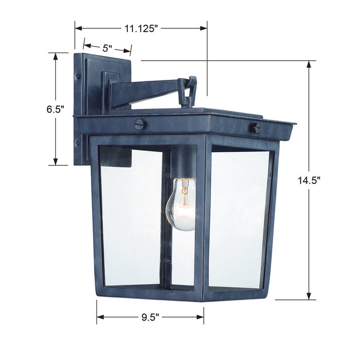 Crystorama Belmont 1 Light Graphite Outdoor Sconce