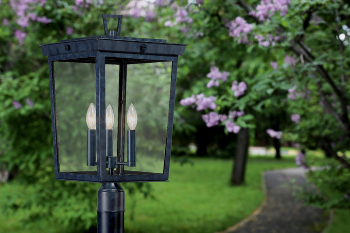 Crystorama Belmont 3 Light Graphite Outdoor Post