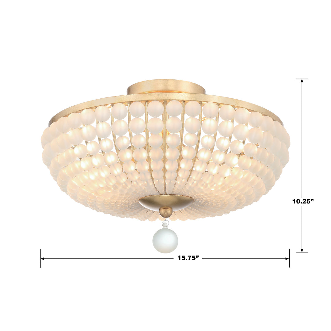 Crystorama Bella 3 Light Antique Gold Semi Flush Mount