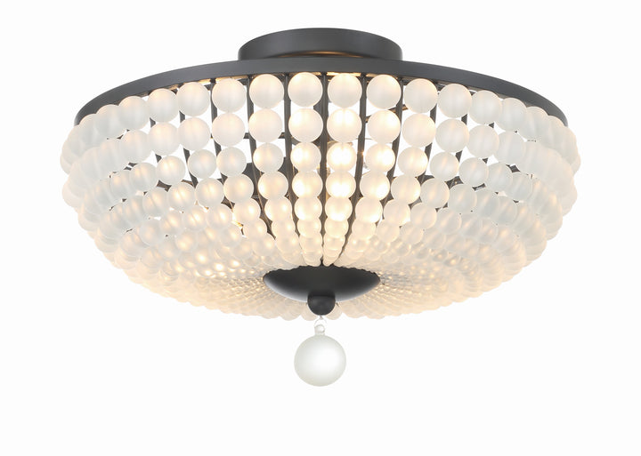 Crystorama Bella 3 Light Antique Gold Semi Flush Mount