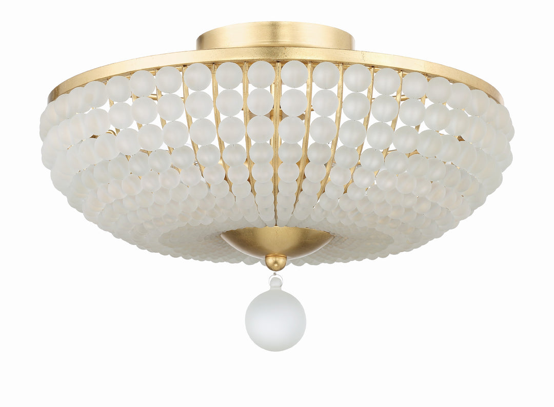 Crystorama Bella 4 Light Antique Gold Semi Flush Mount