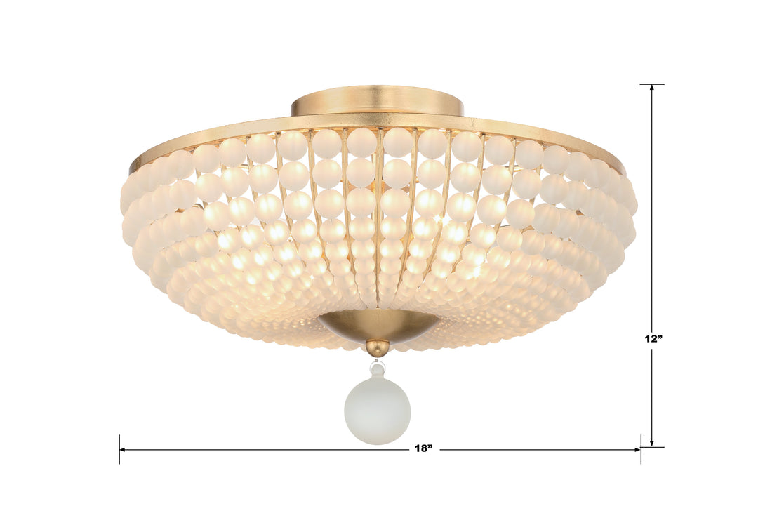 Crystorama Bella 4 Light Antique Gold Semi Flush Mount