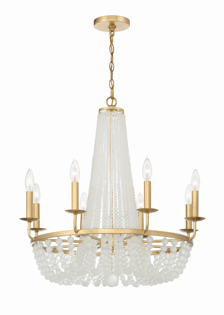 Crystorama Bella 8 Light Antique Gold Chandelier