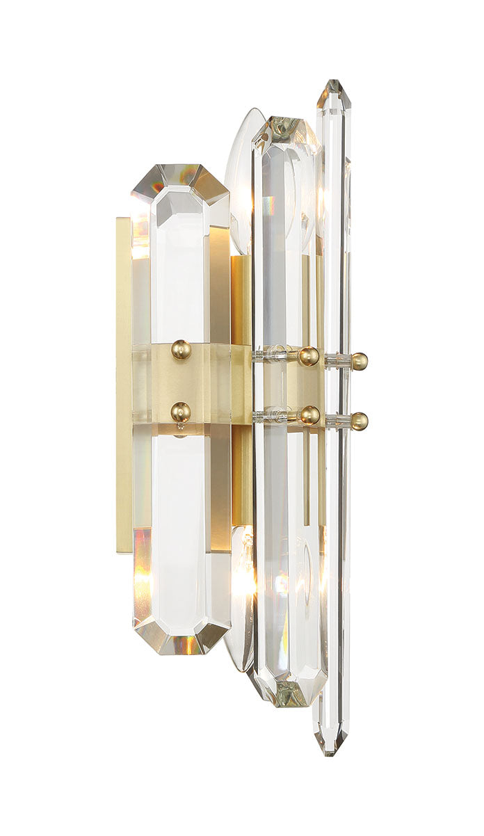 Crystorama Bolton 2 Light Aged Brass Sconce