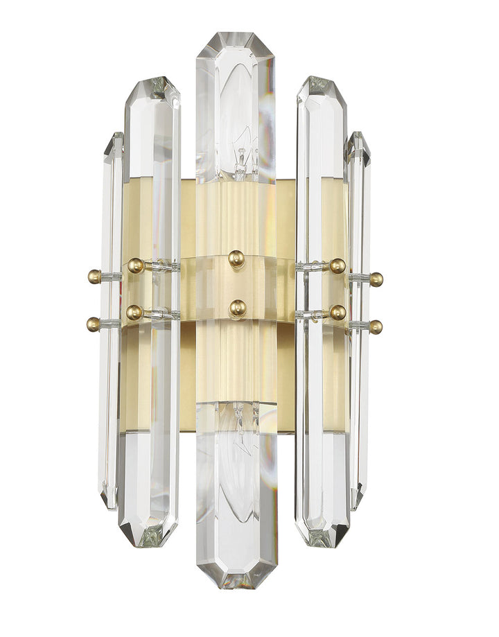 Crystorama Bolton 2 Light Aged Brass Sconce